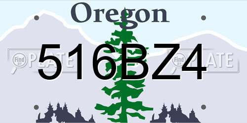 516BZ4 Oregon License Plate