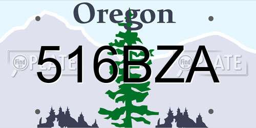 516BZA Oregon License Plate