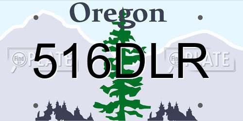 516DLR Oregon License Plate