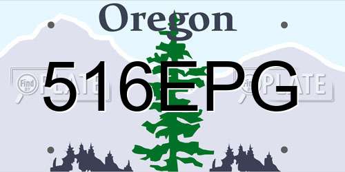 516EPG Oregon License Plate