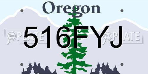 516FYJ Oregon License Plate