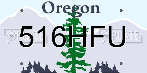 516HFU Oregon License Plate