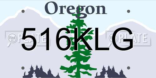 516KLG Oregon License Plate