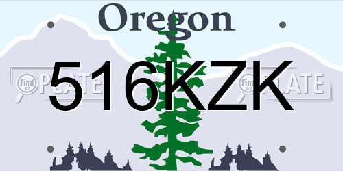 516KZK Oregon License Plate