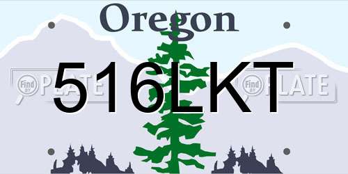 516LKT Oregon License Plate