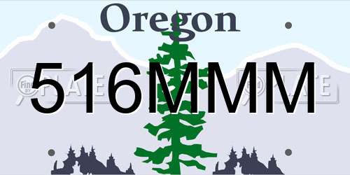 516MMM Oregon License Plate