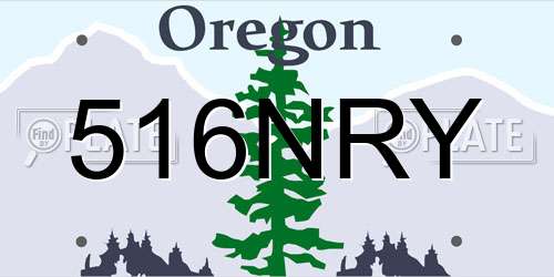 516NRY Oregon License Plate