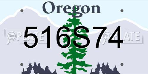 516S74 Oregon License Plate