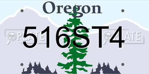 516ST4 Oregon License Plate