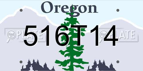 516T14 Oregon License Plate