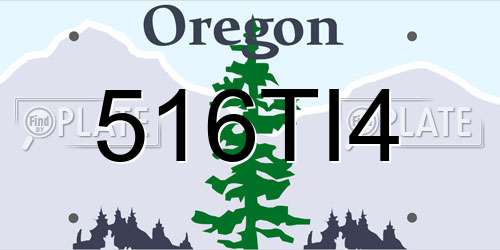 516TI4 Oregon License Plate