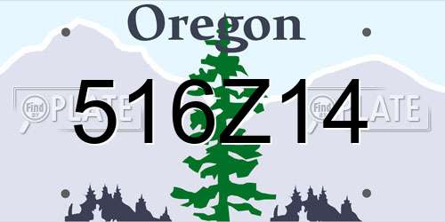 516Z14 Oregon License Plate