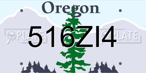 516ZI4 Oregon License Plate