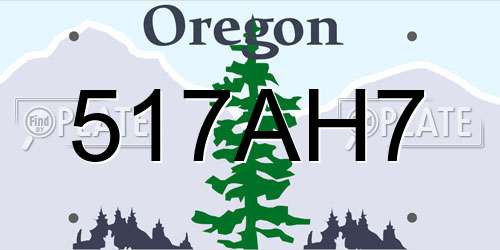 517AH7 Oregon License Plate