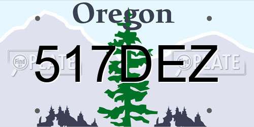 517DEZ Oregon License Plate