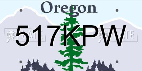 517KPW Oregon License Plate