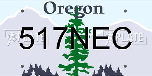 517NEC Oregon License Plate
