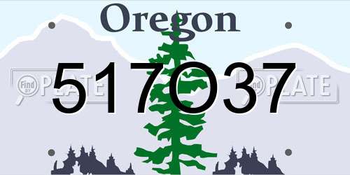 517O37 Oregon License Plate