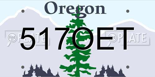 517OET Oregon License Plate