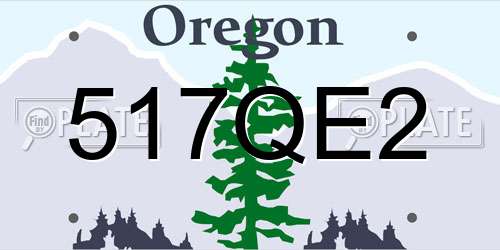 517QE2 Oregon License Plate