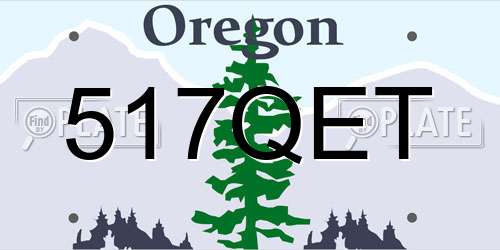 517QET Oregon License Plate