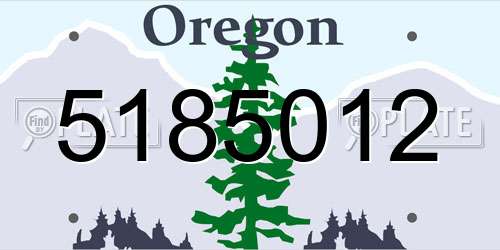 5185012 Oregon License Plate