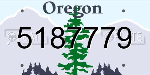 5187779 Oregon License Plate