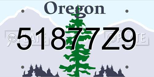 51877Z9 Oregon License Plate