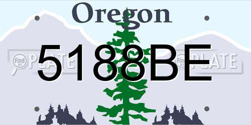 5188BE Oregon License Plate