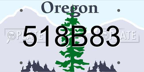 518B83 Oregon License Plate