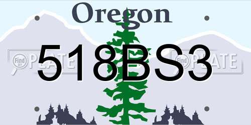 518BS3 Oregon License Plate