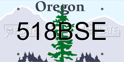 518BSE Oregon License Plate