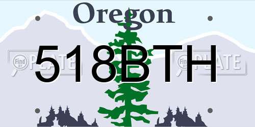 518BTH Oregon License Plate