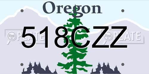 518CZZ Oregon License Plate