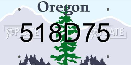 518D75 Oregon License Plate