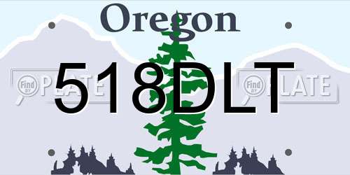 518DLT Oregon License Plate