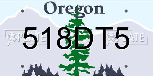 518DT5 Oregon License Plate