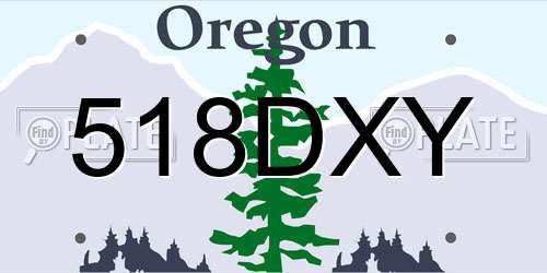 518DXY Oregon License Plate