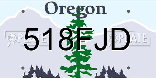 518FJD Oregon License Plate