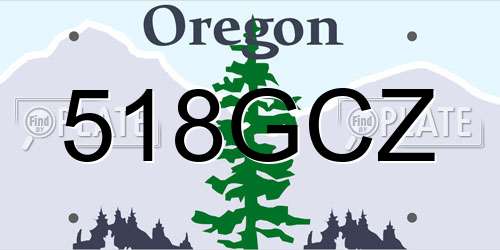 518GCZ Oregon License Plate