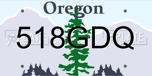 518GDQ Oregon License Plate