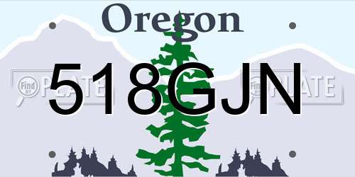 518GJN Oregon License Plate