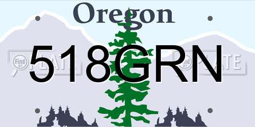 518GRN Oregon License Plate