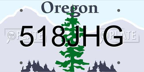 518JHG Oregon License Plate