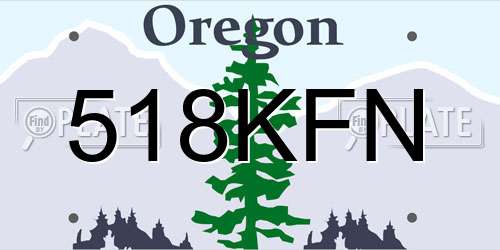 518KFN Oregon License Plate