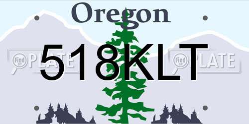 518KLT Oregon License Plate