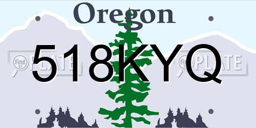 518KYQ Oregon License Plate