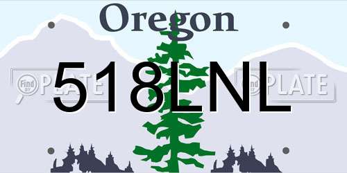 518LNL Oregon License Plate