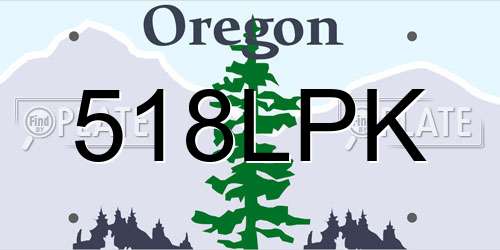 518LPK Oregon License Plate