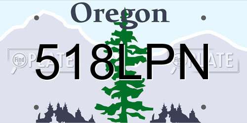 518LPN Oregon License Plate